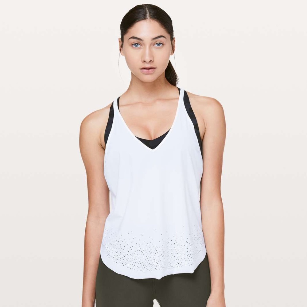 Lululemon White Set Free Runtank